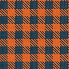 Small scale // Reworked shepherd’s check coordinate // nile blue and gold drop orange classic border tartan