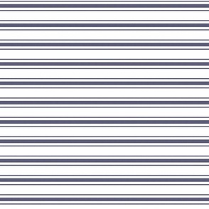 Mattress Ticking Narrow Striped Horizontal Pattern in Midnight Blue and White