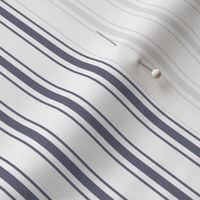 Mattress Ticking Smaller Striped Vertical Pattern in Midnight Blue and White