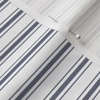 Mattress Ticking Smaller Striped Horizontal Pattern in Midnight Blue and White