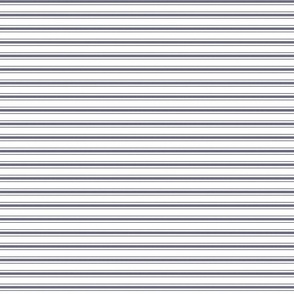 Mattress Ticking Smaller Striped Horizontal Pattern in Midnight Blue and White