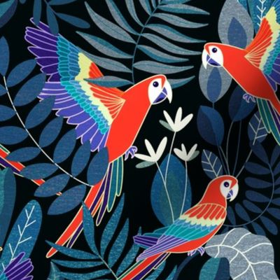 Jungle Parrot Paradise - Midnight Moody - Large Scale