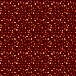 Random orange, brown and beige polka dots - Small scale