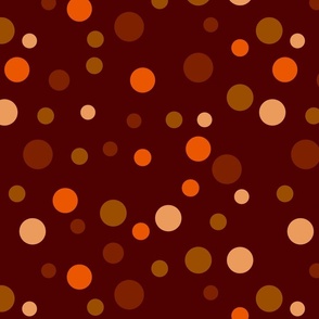 Random orange, brown and beige polka dots - Large scale