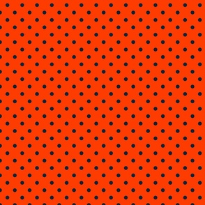 Mini Navy and Orange Polka Dots