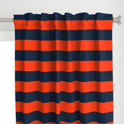 3 Inch Horizontal Navy and Orange Cabana Stripes