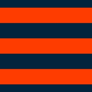 3 Inch Horizontal Navy and Orange Cabana Stripes