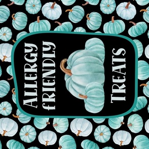 Large 27x18 Panel Teal Pumpkin Food Allergy Safe Trick or Treat Halloween Sign Flag or Wall Hanging 