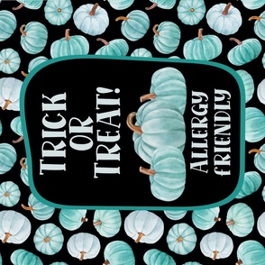 Large 27x18 Panel Teal Pumpkin Food Allergy Safe Trick or Treat Halloween Sign Flag or Wall Hanging 