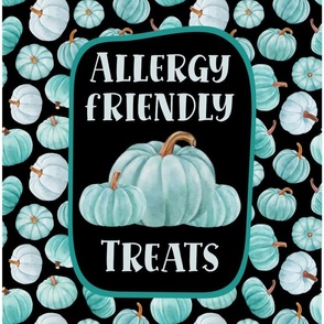 14x18 Panel for DIY Garden Flag Teal Pumpkin Food Allergy Safe Trick or Treat Halloween Sign or Wall Hanging 