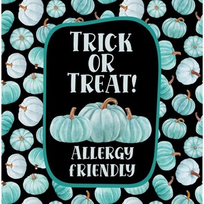  14x18 Panel for DIY Garden Flag Teal Pumpkin Food Allergy Safe Trick or Treat Halloween Sign or Wall Hanging