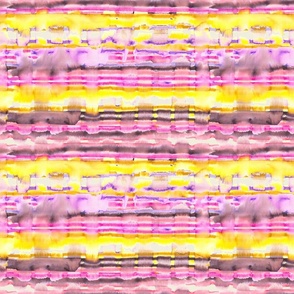 Stripe - Check in pink and yellow smooth watercolor 