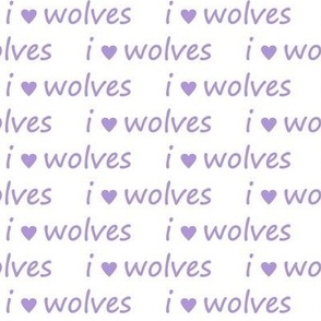 i love wolves purple on white