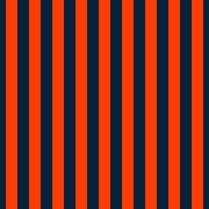 1 Inch Vertical Navy and Orange Cabana Stripes