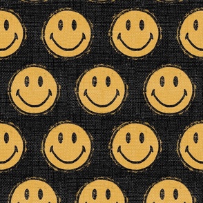 Smiley Face - Yellow on Black - Jumbo