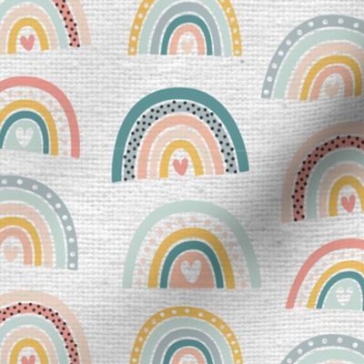 Rainbow BoHo Summer Fabric Cute Baby Fabric Linen Texture, Kids Fabric