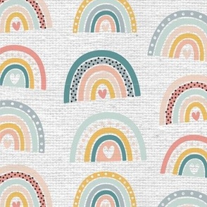 Rainbow BoHo Summer Fabric Cute Baby Fabric Linen Texture, Kids Fabric