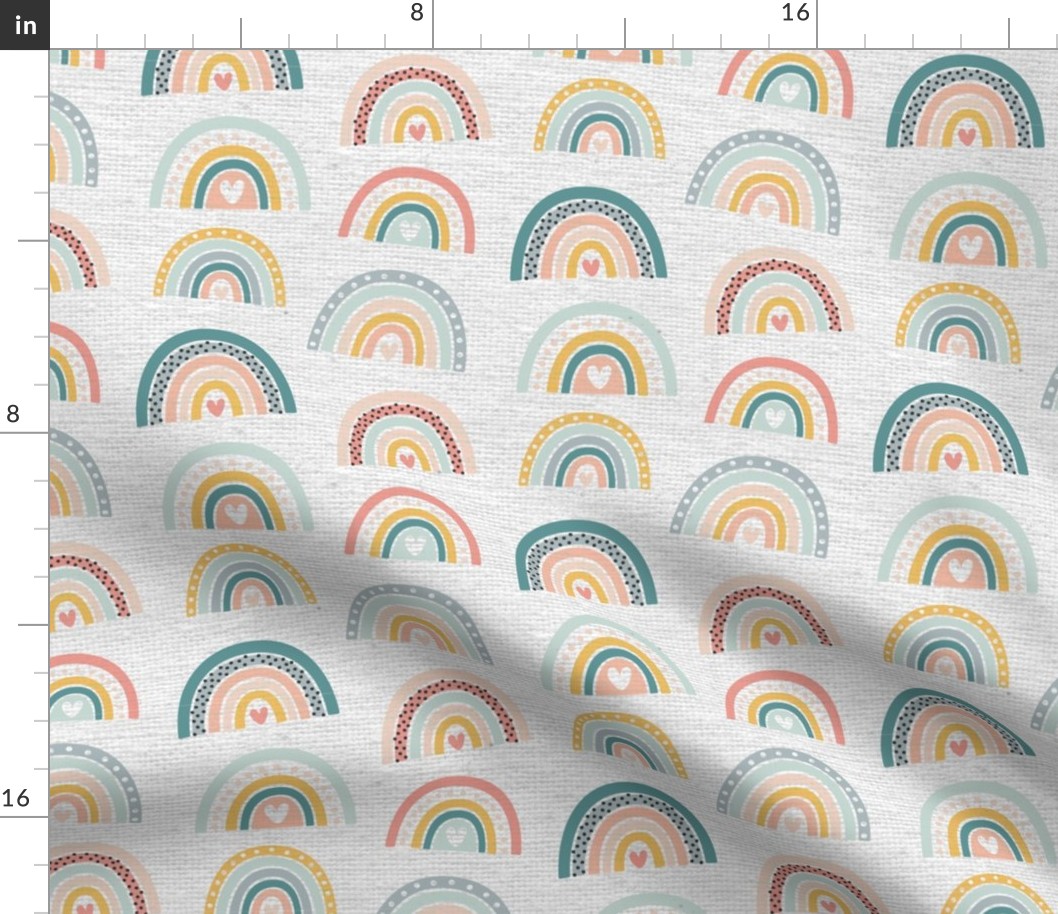 Rainbow BoHo Summer Fabric Cute Baby Fabric Linen Texture, Kids Fabric