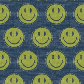 Smiley Face - Green on Blue - Jumbo