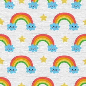 Rainbow Baby Fabric Cute Baby Fabric Linen Texture, Kids Fabric