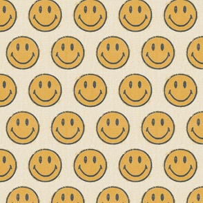Smiley Face - Yellow on Canvas - Large