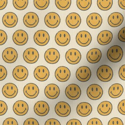 Smiley Face - Yellow on Canvas - Small