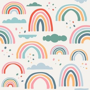 Rainbows BoHo Cute Baby Rainbow Fabric, Baby Fabric