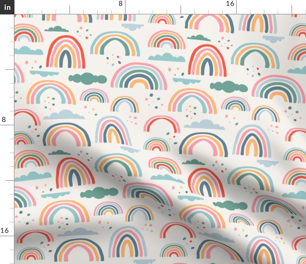 Rainbows BoHo Cute Baby Rainbow Fabric, Baby Fabric