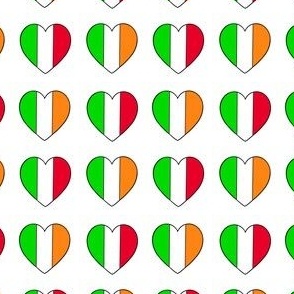 Irish Italian love flags on white 