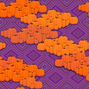Pumpkin Fest with large diamond multicolored purple background.