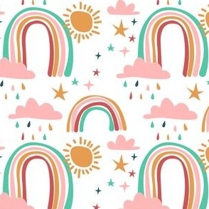 Rainbows BoHo Cute Baby Rainbow Fabric Sun and Stars