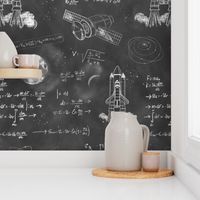 Space Exploration: Chalkboard Formulas for Space Travel, Large by Brittanylane