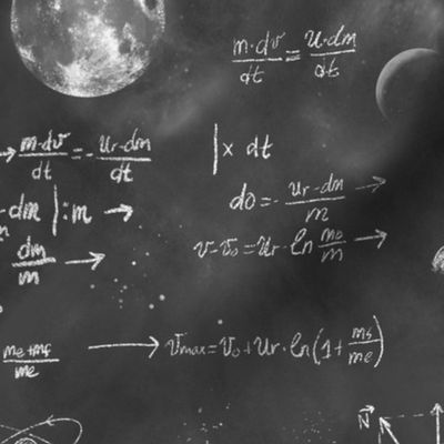 Space Exploration: Chalkboard Formulas for Space Travel, Large by Brittanylane