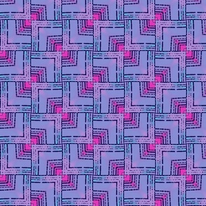 Hot Pink and Lilac Psychedelic Check