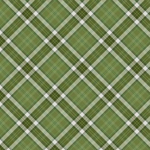 Asparagus Greens White Boxes Plaid Turned 45 degrees