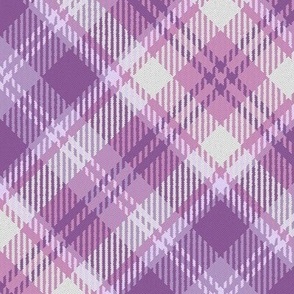 Lavender Purples White Boxes Plaid Turned 45 degrees