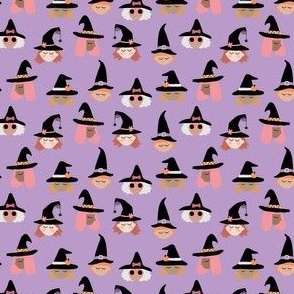 Halloween Witches on purple - 3/4 inch