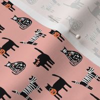 Halloween Cats on pink 3/4 inch