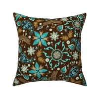 Boho Country Meadow on Brown vIX - med