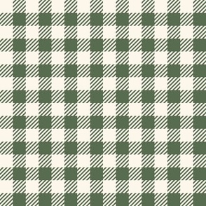 Medium Christmas Green and Cream Lumberjack Tartan Checkers