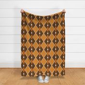 70’s Harvest,brown and gold diamond pattern