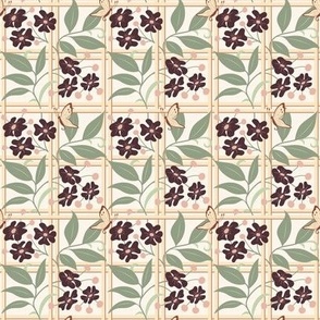 Small Art and Crafts Trellis Inspired By William Morris with Cream Background