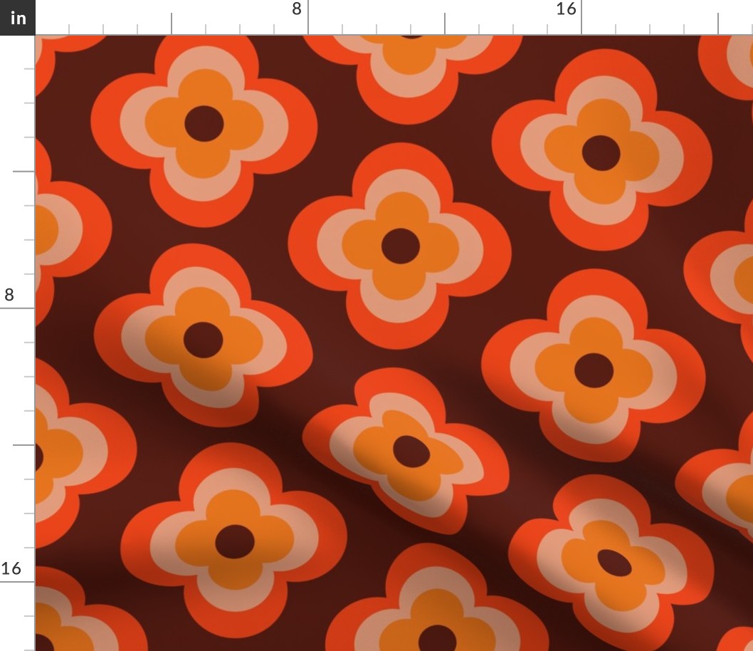 Retro Flower - Brown