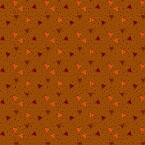Orange and maroon triangles and maroon dots - Small scale