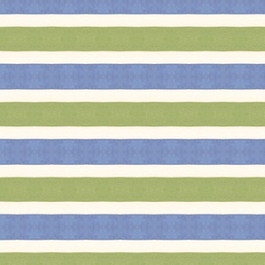 Lime Green and Blue Wide Horizontal Watercolor Stripes