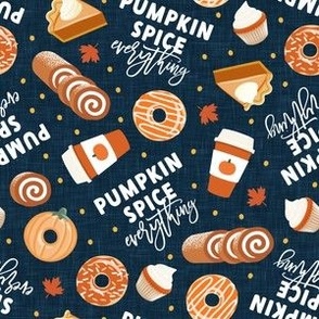 Pumpkin Spice Everything! - all things pumpkin spice - pumpkin fall thanksgiving - white/navy - LAD22