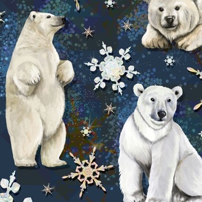 Polar Bear Winter Navy Blue-01