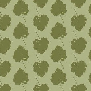 M - Falling Leaves in Olive Green 