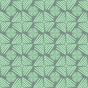Tribal Squares in mint and grey