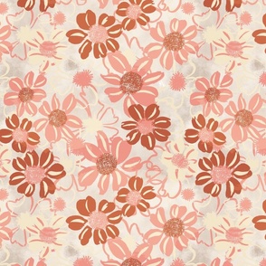 Brushstroke Floral-Coral Sand Spice